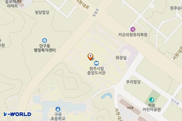 원주시립도서관 위치 지도 — 강원특별자치도 원주시 서원대로 472-12
