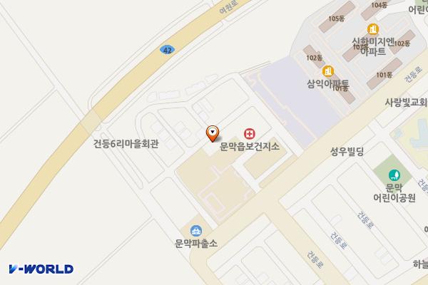 문막읍행정복지센터 화장실(1층) 위치 지도 — 강원특별자치도 원주시 문막읍 건등로 11
