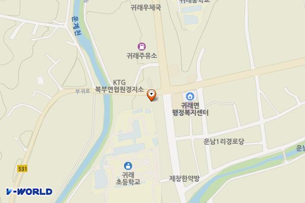 남원주농협주유소 귀래지점 위치 지도 — 강원특별자치도 원주시 귀래면 북원로 105