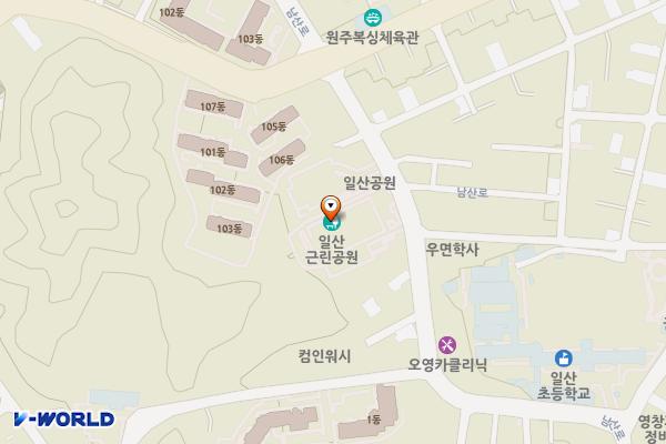 일산근린공원 화장실 위치 지도 — 강원특별자치도 원주시 일산동 367