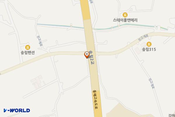 송림리게이트볼장 위치 지도 — 강원특별자치도 강릉시 연곡면 진고개로 2516