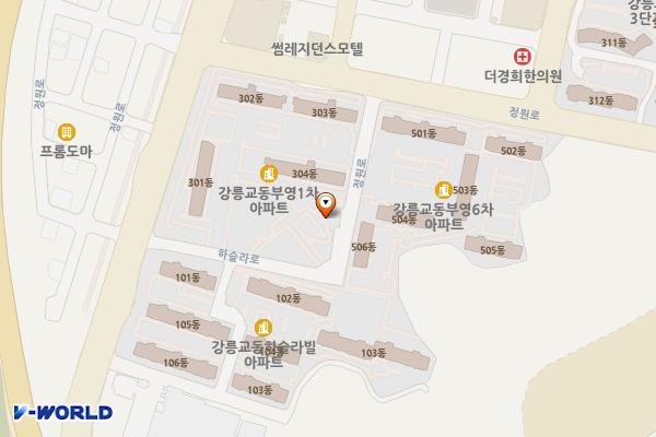 37호어린이공원 위치 지도 — 강원특별자치도 강릉시 정원로 53-12 (교동)