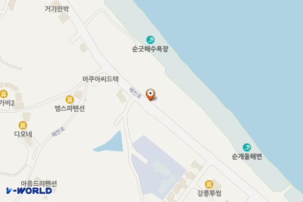 순긋 공중화장실 위치 지도 — 강원특별자치도 강릉시 해안로 678