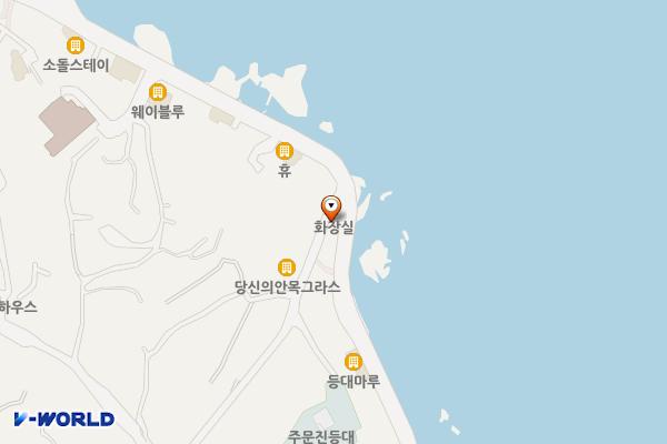 시인과 바다 옆 공중화장실 위치 지도 — 강원특별자치도 강릉시 주문진읍 해안로 1879