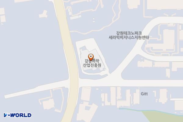 강릉과학산업진흥원 본관(1층) 위치 지도 — 강원특별자치도 강릉시 과학단지로 106-11