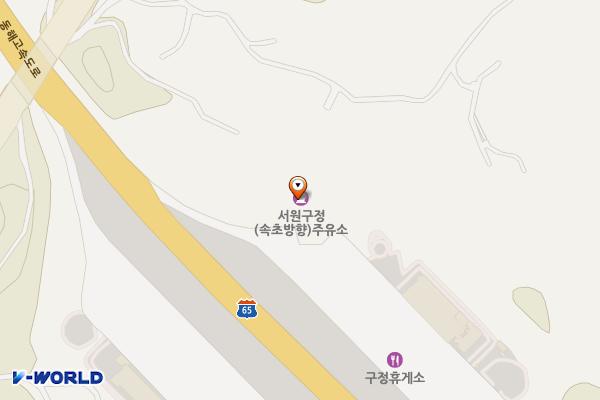 구정(속초방향) 주유소 위치 지도 — 강원특별자치도 강릉시 동해고속도로 346-1