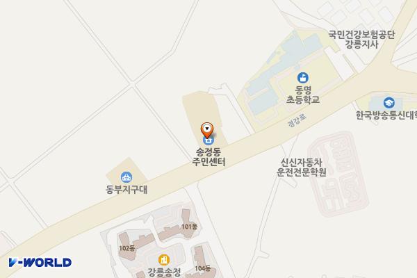 송정동주민센터 위치 지도 — 강원특별자치도 강릉시 경강로2451