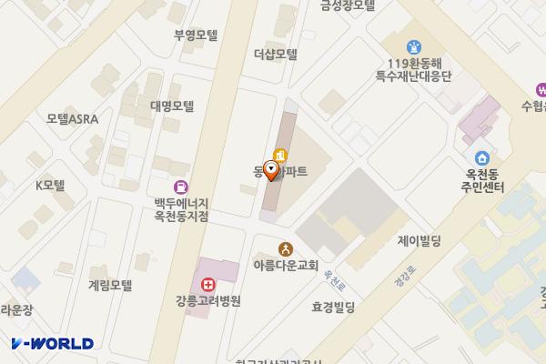 동부시장 화장실 1층 위치 지도 — 강원특별자치도 강릉시 옥천로 48 (옥천동)