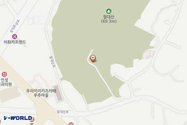 월대산정상 위치 지도 — 강원특별자치도 강릉시 월대산로 97