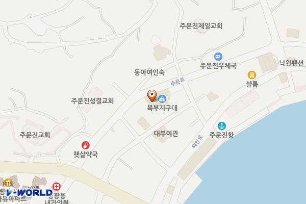 중앙공원 공중화장실 위치 지도 — 강원특별자치도 강릉시 주문진읍 주문로 128