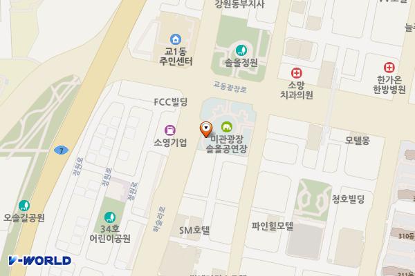 솔올공연장 위치 지도 — 강원특별자치도 강릉시 솔올로5번길 37 (교동)