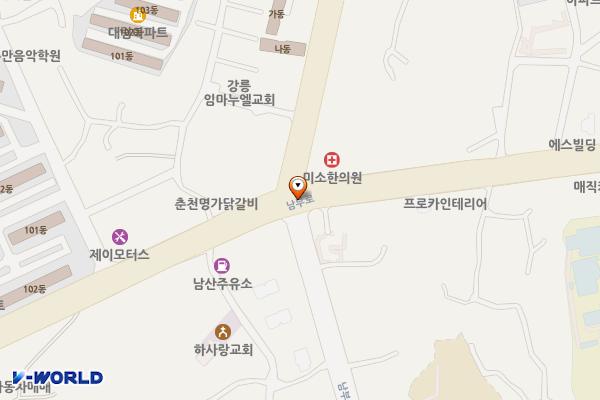 강릉시보건소 위치 지도 — 강원특별자치도 강릉시 남부로