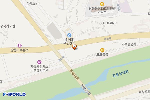 강릉노인종합복지관(1~4층 화장실) 위치 지도 — 강원특별자치도 강릉시 경강로 1956