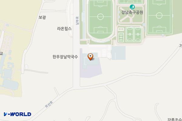 국민체육센터(강남체육관) 위치 지도 — 강원특별자치도 강릉시 남부로 224(노암동)