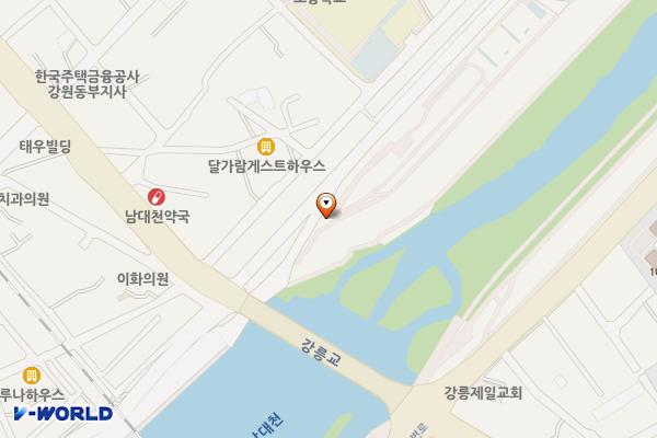 남대천 공중화장실 위치 지도 — 강원특별자치도 강릉시 제방길 128