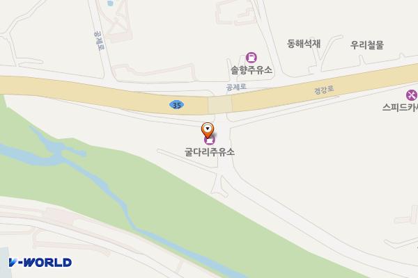 굴다리주유소 위치 지도 — 강원특별자치도 강릉시 경강로1804번길 8 (홍제동)