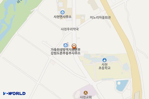 사천보건지소 위치 지도 — 강원특별자치도 강릉시 미노길