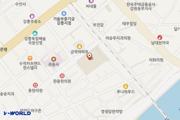 중앙시장번영회2층화장실 위치 지도 — 강원특별자치도 강릉시 금성로 21