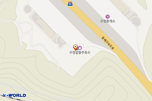 구정(동해방향) 주유소 위치 지도 — 강원특별자치도 강릉시 구정면 동해고속도로 345-1