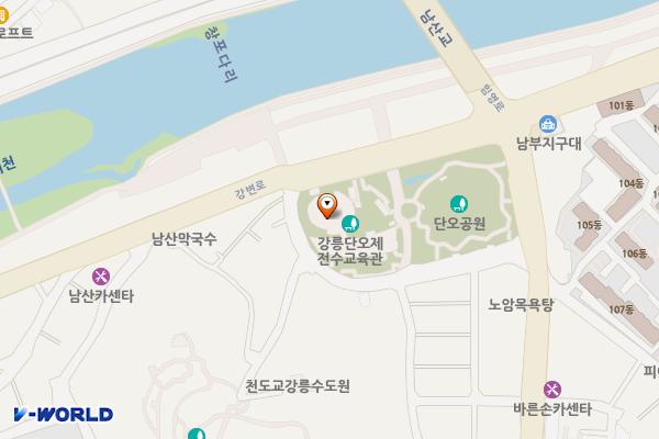 강릉단오제전수교육관 화장실 위치 지도 — 강원특별자치도 강릉시 단오장길 1