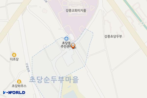 주민센터건너편 공중화장실 위치 지도 — 강원특별자치도 강릉시 초당순두부길 100-1