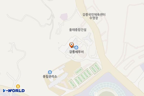 강릉세무서 민원실(1층) 위치 지도 — 강원특별자치도 강릉시 수리골길 65