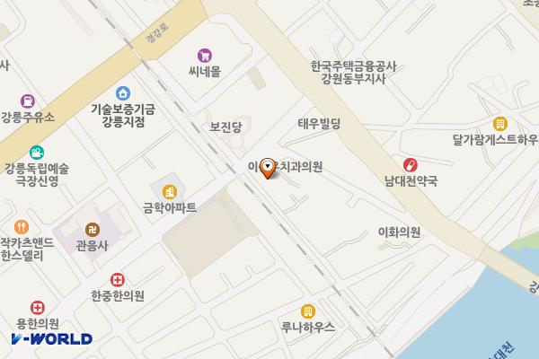 월화거리 공영주차장 위치 지도 — 강원특별자치도 강릉시 금성로 9 (성남동)