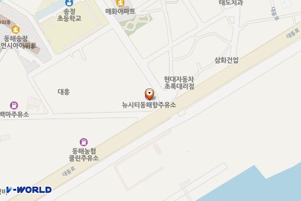 뉴씨티 동해항주유소 위치 지도 — 강원특별자치도 동해시 대동로 263 ?(송정동)