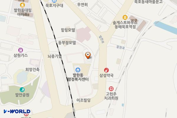 묵호우체국 위치 지도 — 강원특별자치도 동해시 발한로 211-2
