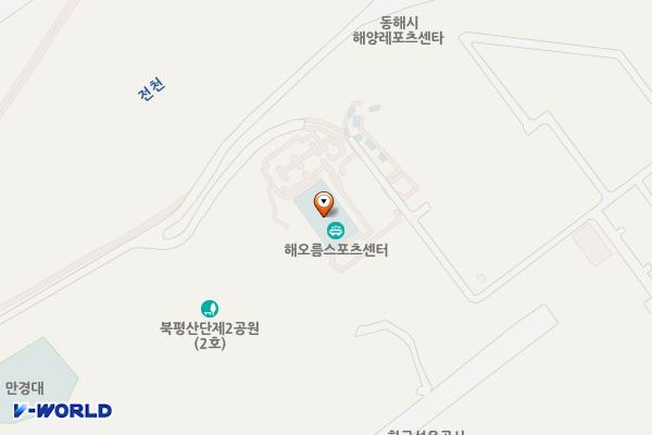 해오름스포츠센터 위치 지도 — 강원특별자치도 동해시 갯목길 114-5