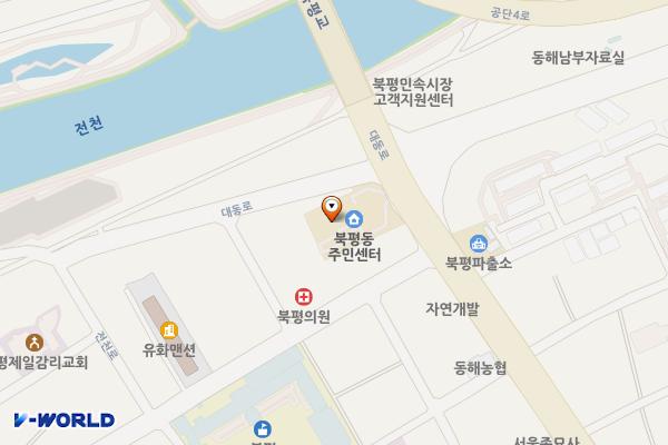북평동행정복지센터 위치 지도 — 강원특별자치도 동해시 대동로 137