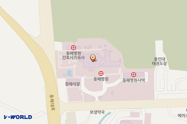 근로복지공단 동해병원 본관1층 화장실 위치 지도 — 강원특별자치도 동해시 하평로 11