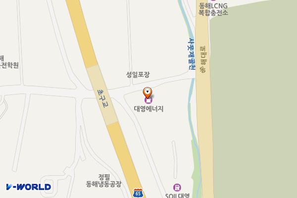 대영에너지㈜ 위치 지도 — 강원특별자치도 동해시 동해대로 6036 ?(초구동)