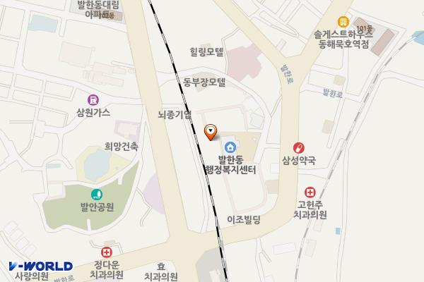발한동행정복지센터 위치 지도 — 강원특별자치도 동해시 발한로 211