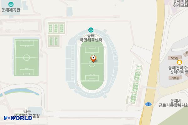 동해웰빙레포츠타운 테니스장 위치 지도 — 강원특별자치도 동해시 덕골길 10