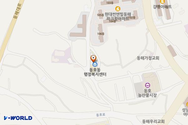 동호동행정복지센터 위치 지도 — 강원특별자치도 동해시 동호3길 35
