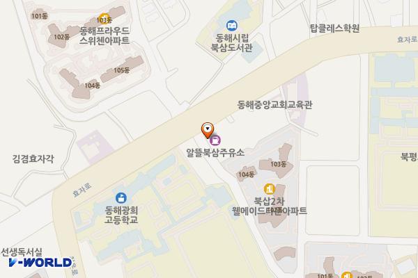북삼주유소 위치 지도 — 강원특별자치도 동해시 효자로 636 ?(동회동)?
