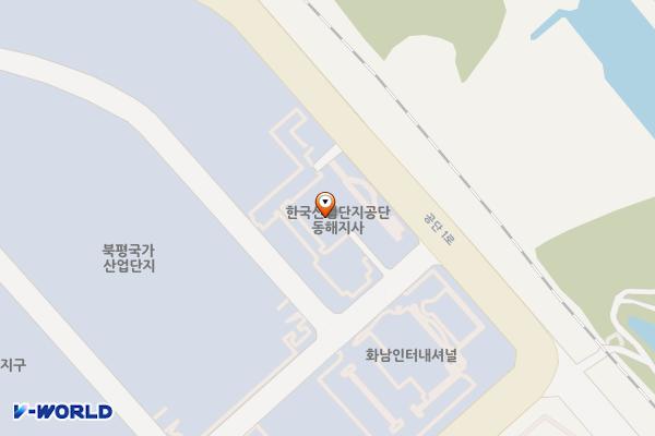 동해자유무역지역관리원청사동 위치 지도 — 강원특별자치도 동해시 공단1로 177