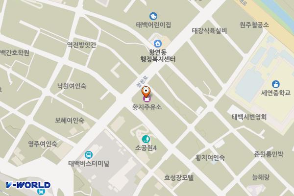 황지주유소 위치 지도 — 강원특별자치도 태백시 황지로 234