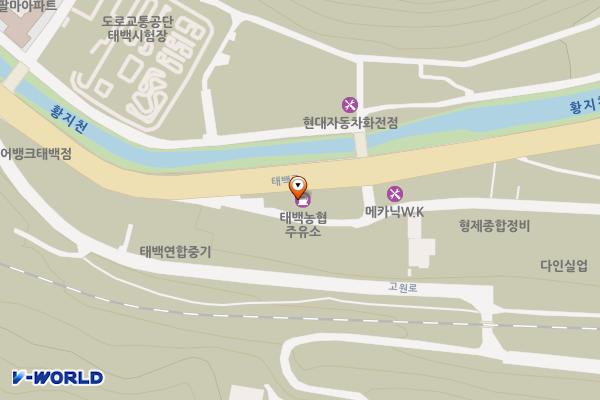 태백농협주유소 위치 지도 — 강원특별자치도 태백시 태백로 708 (화전동)