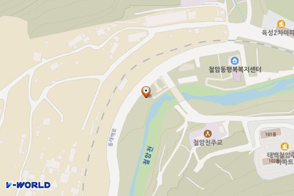 쇠바우골 탄광문화장터 공중화장실 위치 지도 — 강원특별자치도 태백시 동태백로 434 (철암동)