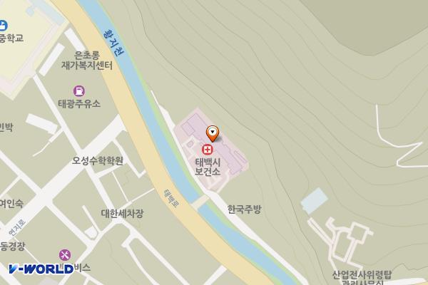 태백시보건소(본관2층) 위치 지도 — 강원특별자치도 태백시 태백로 905 (황지동)