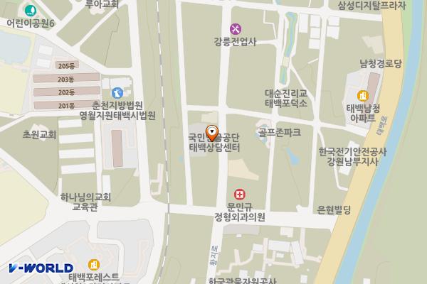 국민연금공단 태백상담센터 위치 지도 — 강원특별자치도 태백시 황지로 97 (황지동)