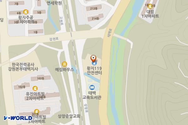 태백소방서 1층 위치 지도 — 강원특별자치도 태백시 태백로 1120