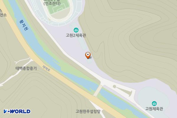 고원 3구장 위치 지도 — 강원특별자치도 태백시 연화산길 10