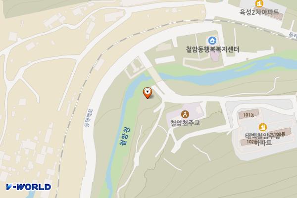 철암동주민자치센터(2층) 위치 지도 — 강원특별자치도 태백시 삼방길 10 (철암동)