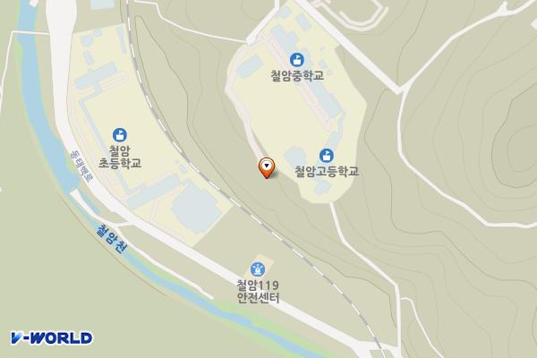 철암중학교(본관 3층) 위치 지도 — 강원특별자치도 태백시 상철암길 10-32 (철암동)