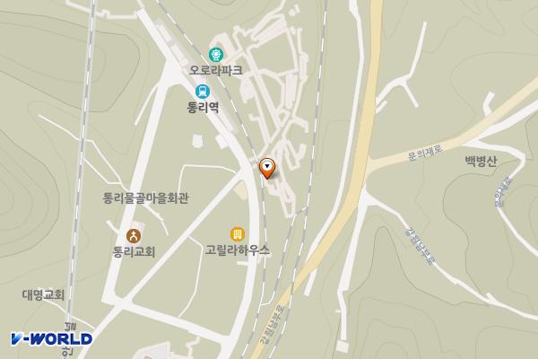 오로라파크 화장실 위치 지도 — 강원특별자치도 통동 산68-10