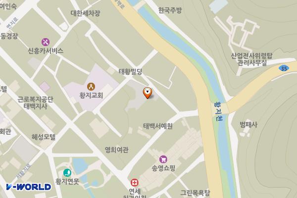 황지자유시장 공중화장실 위치 지도 — 강원특별자치도 태백시 새시장1길 42-5 (황지동)
