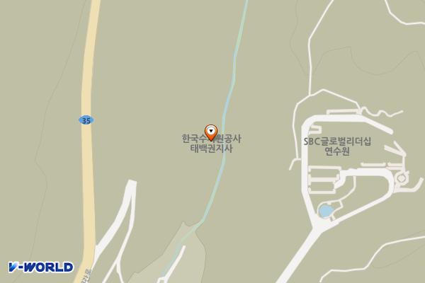 한국수자원공사 태백권지사 위치 지도 — 강원특별자치도 태백시 구와우길 66